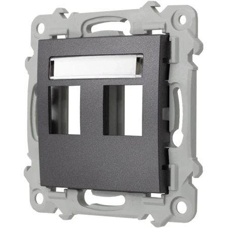 Ospel Szafir Obudowa Gniazda Podwójnego Typu Keystone Prosta Szary Mat