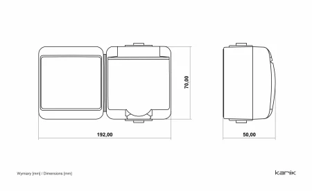 Włącznik Jednobiegunowy Z Gniazdem Pojedynczym Z Uziemieniem 2P+Z (Klapka Popielata; Bez Przesłon) Natynkowy Popielaty Junior