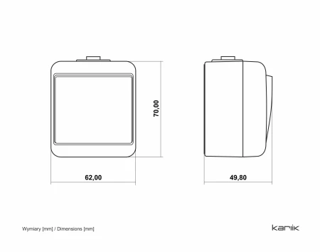 Włącznik Schodowy Natynkowy Czarny Junior
