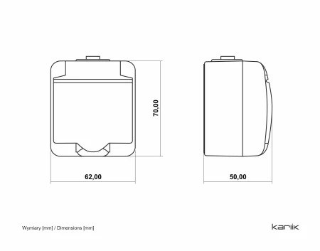 Gniazdo Pojedyncze Z Uziemieniem 2P+Z (Klapka Grafitowa; Bez Przesłon) Natynkowy Popielaty / Grafitowy Junior