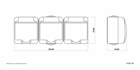 Gniazdo Potrójne Z Uziemieniem 3X(2P+Z) (Klapka Grafitowa; Bez Przesłon) Natynkowy Popielaty / Grafitowy Junior