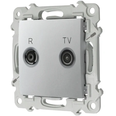 Ospel Szafir Gniazdo Rtv Przelotowe 16-Db Kolor Srebrny