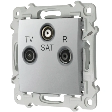 Ospel Szafir Gniazdo Rtv-Sat Końcowe Kolor Srebrny