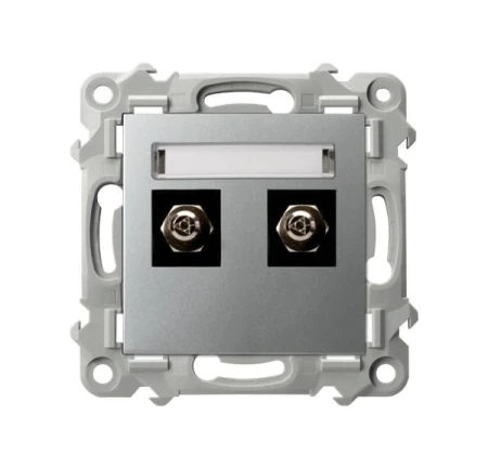 Ospel Szafir Gniazdo Ekwipotencjalne Podwójne Kolor Srebrny