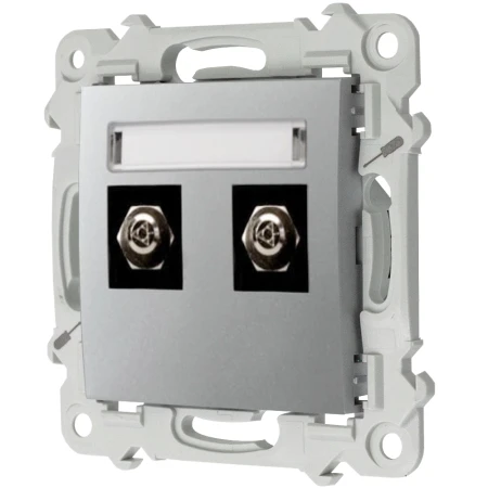 Ospel Szafir Gniazdo Ekwipotencjalne Podwójne Kolor Srebrny