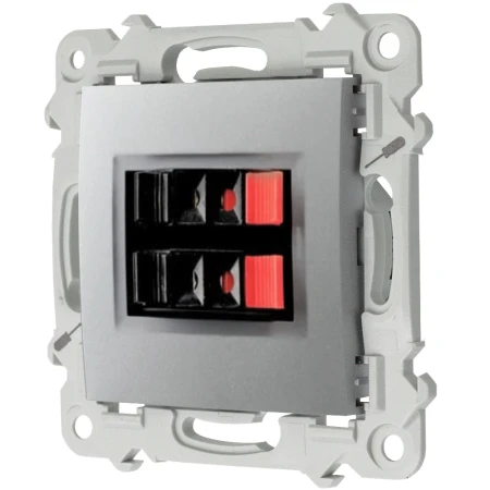 Ospel Szafir Gniazdo Głośnikowe Podwójne Kolor Srebrny