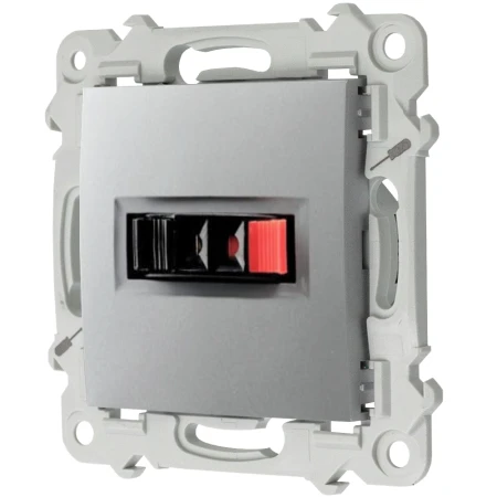 Ospel Szafir Gniazdo Głośnikowe Pojedyncze Kolor Srebrny