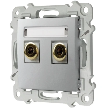 Ospel Szafir Gniazdo Głośnikowe Pojedyncze Kolor Srebrny