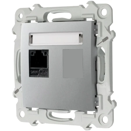Ospel Szafir Gniazdo Komputerowe Pojedyncze, Kat. 5E Mmc Kolor Srebrny
