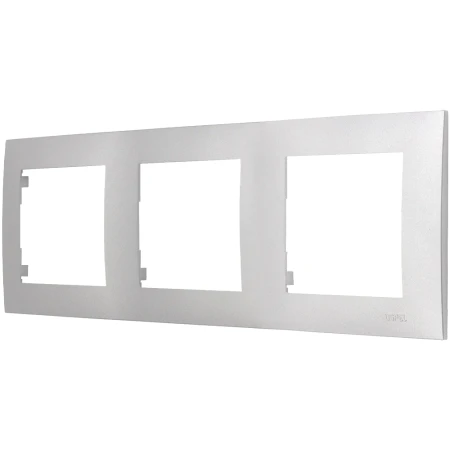 Ospel Szafir Ramka Potrójna Do Włączników I Gniazd Kolor Srebrny
