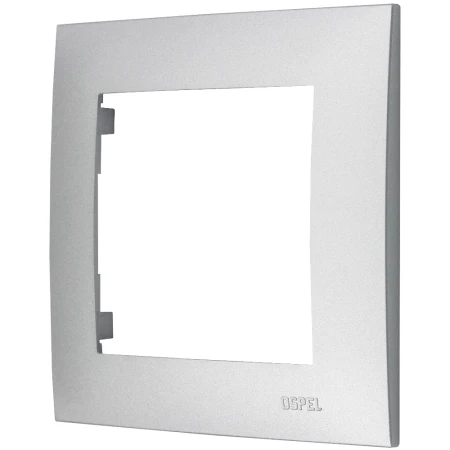 Ospel Szafir Ramka Pojedyncza Do Włączników I Gniazd Kolor Srebrny