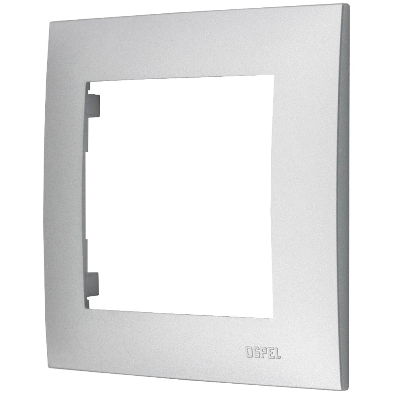 Ospel Szafir Ramka Pojedyncza Do Włączników I Gniazd Kolor Srebrny