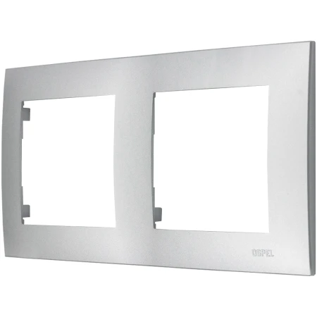 Ospel Szafir Ramka Podwójna Do Włączników I Gniazd Kolor Srebrny