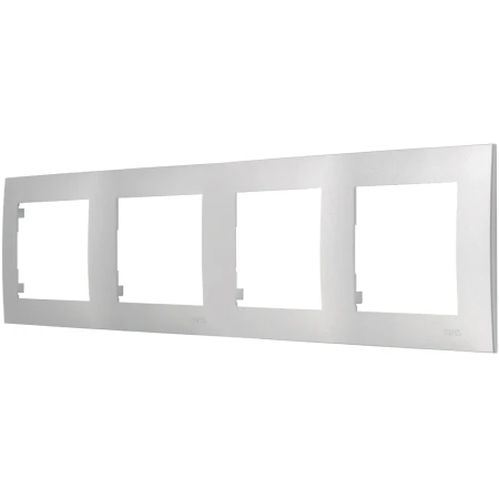 Ospel Szafir Ramka Poczwórna Do Włączników I Gniazd Kolor Srebrny