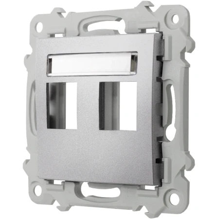 Ospel Szafir Obudowa Gniazda Podwójnego Typu Keystone Prosta Kolor Srebrny