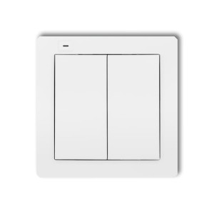 Karlik Deco Biały Nadajnik 2-Klawiszowy 4-Kanałowy Z Czujnikiem Temperatury Do Systemu Exta Life Del-2