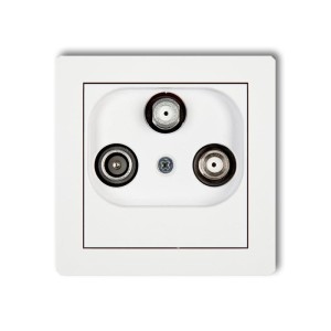Karlik Deco Biały Mechanizm Gniazda Abonenckiego 2 Wyjścia Sat + Tv Dgsn