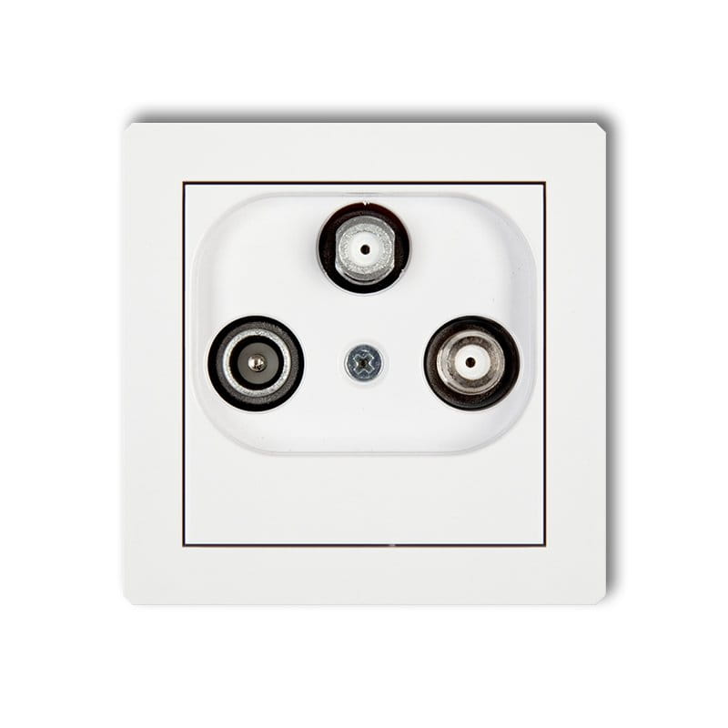 Karlik Deco Biały Mechanizm Gniazda Abonenckiego 2 Wyjścia Sat + Tv Dgsn