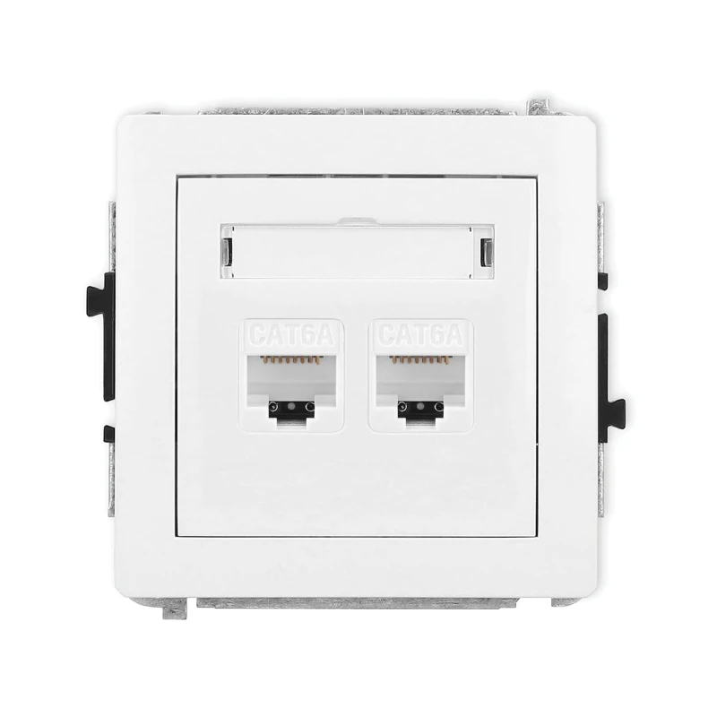 Karlik Deco Biały Mechanizm Gniazda Komputerowego Podwójnego 2Xrj45, Kat. 6A, 8-Stykowy Dgk-8