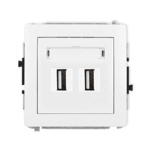 Karlik Deco Biały Mechanizm Gniazda Podwójnego 2Xusb A-A 2.0 Dgusb-2