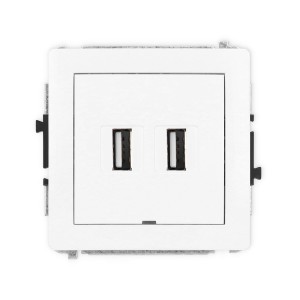 Karlik Deco Biały Mechanizm Gniazda Podwójnego 2Xusb A-A 2.0, Bez Pola Opisowego Dgusbbo-2