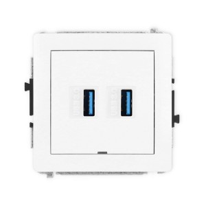 Karlik Deco Biały Mechanizm Gniazda Podwójnego 2Xusb A-A 3.0, Bez Pola Opisowego Dgusbbo-6