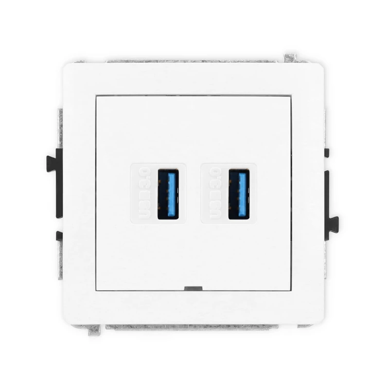 Karlik Deco Biały Mechanizm Gniazda Podwójnego 2Xusb A-A 3.0, Bez Pola Opisowego Dgusbbo-6