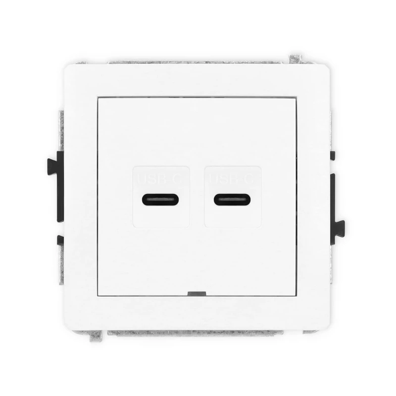 Karlik Deco Biały Mechanizm Gniazda Podwójnego 2Xusb C-C, Bez Pola Opisowego Dgusbbo-8