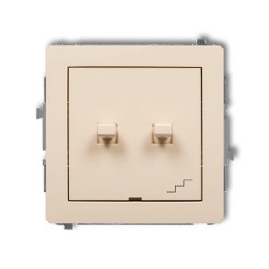 Karlik Deco Beżowy Mechanizm Włącznika Jednobiegunowego Ze Schodowym (Wspólne Zasilanie) W Stylu Amerykańskim 1Dwpus-10.1