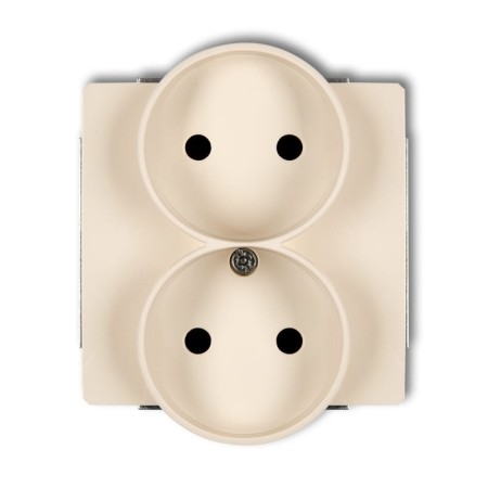 Karlik Deco Beżowy Mechanizm Gniazda Podwójnego Do Ramki Deco Soft Bez Uziemienia 2X2P (Przesłony Torów Prądowych) 1Dgprso-2P