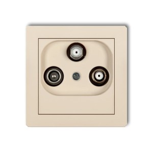 Karlik Deco Beżowy Mechanizm Gniazda Abonenckiego 2 Wyjścia Sat + Tv 1Dgsn