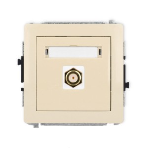 Karlik Deco Beżowy Mechanizm Gniazda Antenowego Pojedynczego Typu F (Sat) Pozłacany 1Dgf-1.1