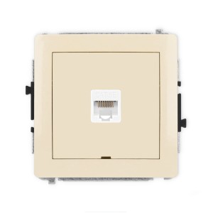 Karlik Deco Beżowy Mechanizm Gniazda Komputerowego Pojedynczego 1Xrj45, Kat. 5E, 8-Stykowy, Bez Pola Opisowego 1Dgkbo-1