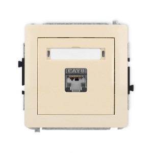 Karlik Deco Beżowy Mechanizm Gniazda Komputerowego Pojedynczego 1Xrj45, Kat. 5E, Ekranowany, 8-Stykowy 1Dgk-1E