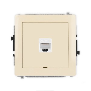 Karlik Deco Beżowy Mechanizm Gniazda Komputerowego Pojedynczego 1Xrj45, Kat. 6, 8-Stykowy, Bez Pola Opisowego 1Dgkbo-3