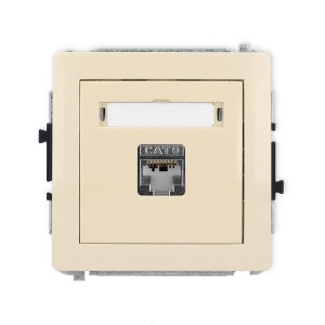 Karlik Deco Beżowy Mechanizm Gniazda Komputerowego Pojedynczego 1Xrj45, Kat. 6, Ekranowany, 8-Stykowy 1Dgk-5