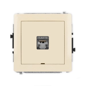 Karlik Deco Beżowy Mechanizm Gniazda Komputerowego Pojedynczego 1Xrj45, Kat. 6, Ekranowany, 8-Stykowy, Bez Pola Opisowego 1Dgkbo-5