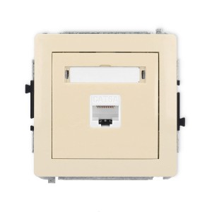 Karlik Deco Beżowy Mechanizm Gniazda Komputerowego Pojedynczego 1Xrj45, Kat. 6A, 8-Stykowy 1Dgk-7