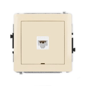 Karlik Deco Beżowy Mechanizm Gniazda Komputerowego Pojedynczego 1Xrj45, Kat. 6A, 8-Stykowy, Bez Pola Opisowego 1Dgkbo-7
