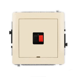Karlik Deco Beżowy Mechanizm Gniazda Głośnikowego Pojedynczego, Bez Pola Opisowego 1Dggbo-1
