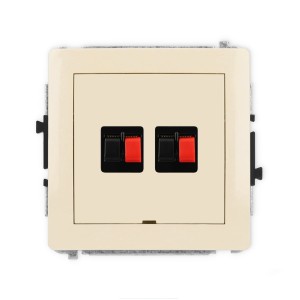 Karlik Deco Beżowy Mechanizm Gniazda Głośnikowego Podwójnego, Bez Pola Opisowego 1Dggbo-2