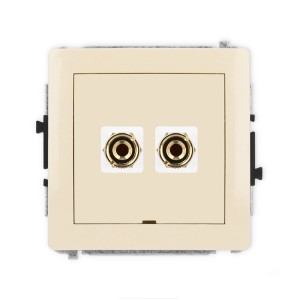 Karlik Deco Beżowy Mechanizm Gniazda Głośnikowego Pojedynczego, Bez Pola Opisowego (Typu Banan - Czerwony I Czarny, Pozłacany, 4 Mm2, Do Lutowania) 1Dggbo-3