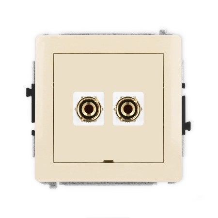 Karlik Deco Beżowy Mechanizm Gniazda Głośnikowego Pojedynczego, Bez Pola Opisowego (Typu Banan - Czerwony I Czarny, Pozłacany, 4 Mm2, Do Lutowania) 1Dggbo-3
