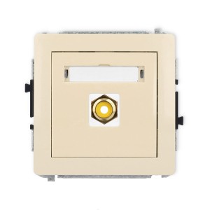 Karlik Deco Beżowy Mechanizm Gniazda Pojedynczego Rca (Typu Cinch - Żółty, Pozłacany) 1Dgrca-1