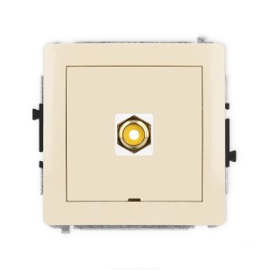 Karlik Deco Beżowy Mechanizm Gniazda Pojedynczego Rca, Bez Pola Opisowego (Typu Cinch - Żółty, Pozłacany) 1Dgrcabo-1