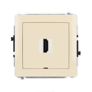 Karlik Deco Beżowy Mechanizm Gniazda Pojedynczego Hdmi 2.0, Bez Pola Opisowego 1Dhdmibo-3