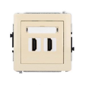 Karlik Deco Beżowy Mechanizm Gniazda Podwójnego Hdmi 2.0 1Dhdmi-4