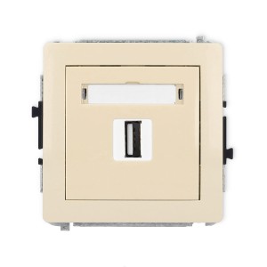 Karlik Deco Beżowy Mechanizm Gniazda Pojedynczego Usb A-A 2.0 1Dgusb-1