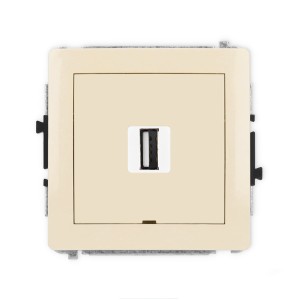 Karlik Deco Beżowy Mechanizm Gniazda Pojedynczego Usb A-A 2.0, Bez Pola Opisowego 1Dgusbbo-1
