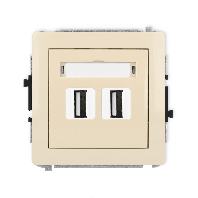 Karlik Deco Beżowy Mechanizm Gniazda Podwójnego 2Xusb A-A 2.0 1Dgusb-2